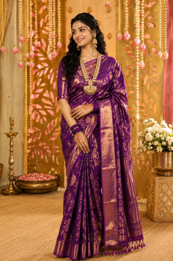 Royal Violet Pattu Saree